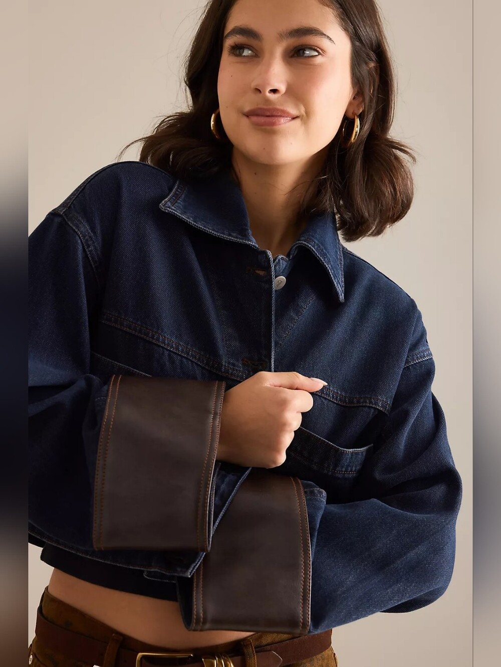 Anthropologie Pilcro Cuffed Crop Denim Jacket BNWT XL - Picture 6 of 7